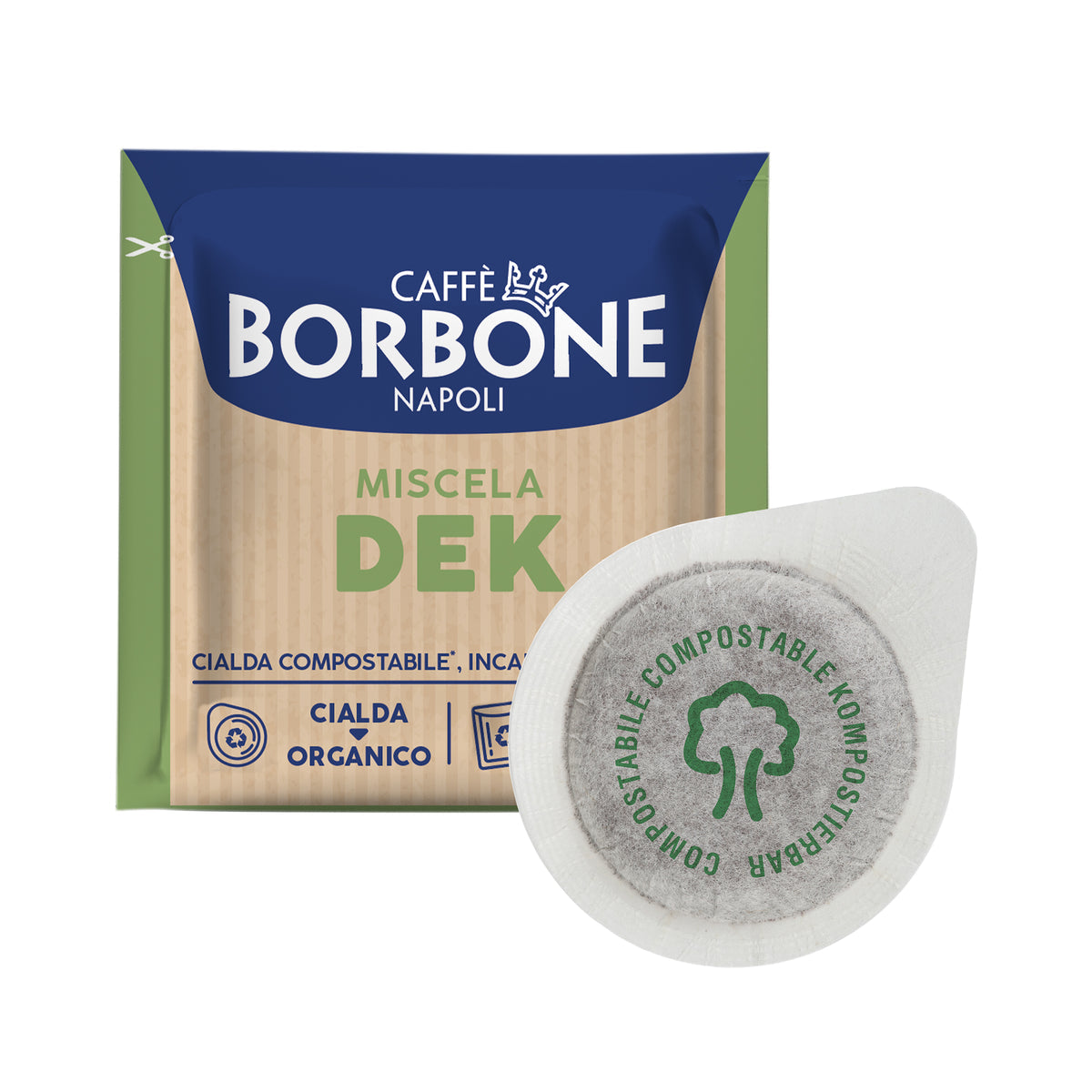 50 Cialde ESE 44 mm Caffè Borbone Miscela VERDE DEK