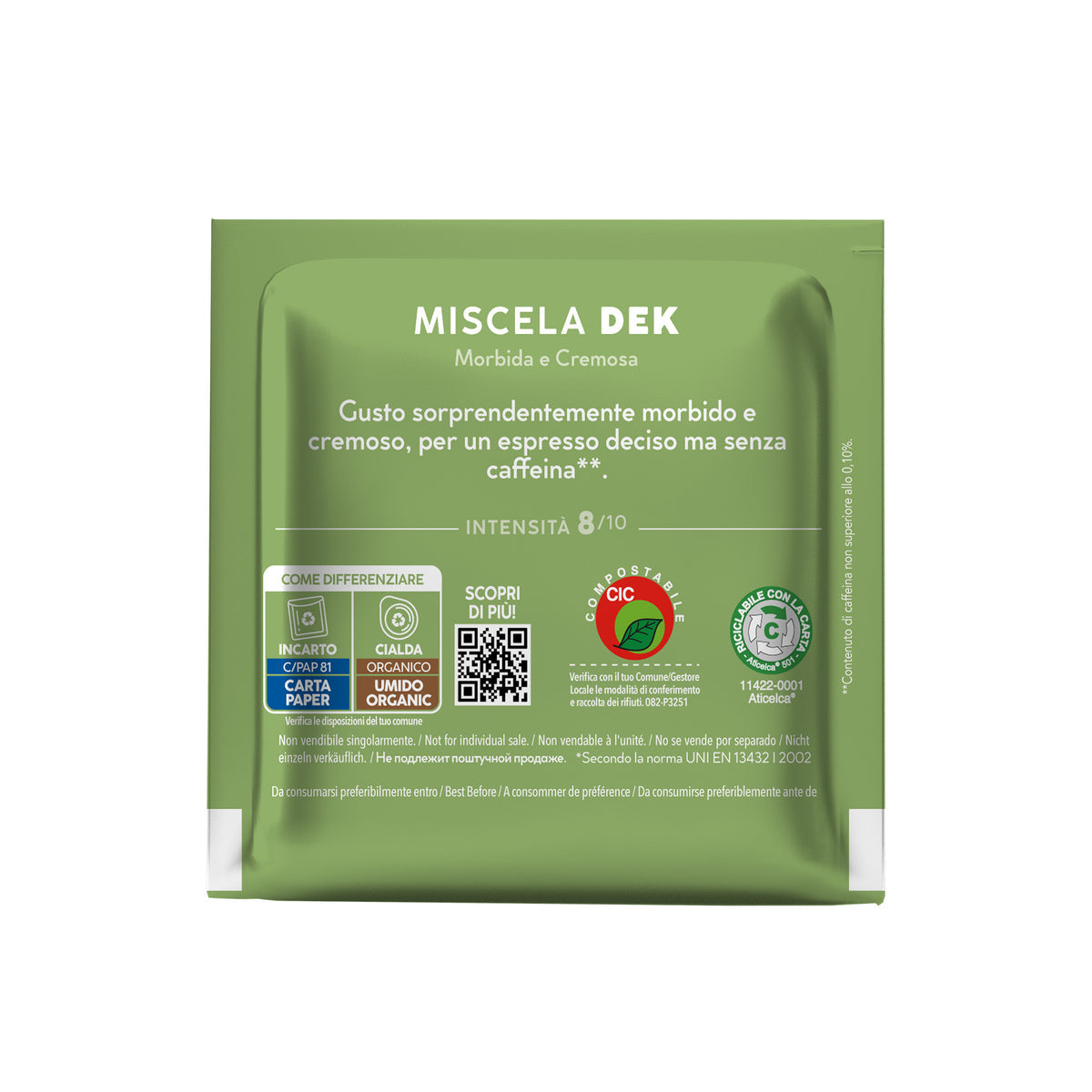 50 Cialde ESE 44 mm Caffè Borbone Miscela VERDE DEK