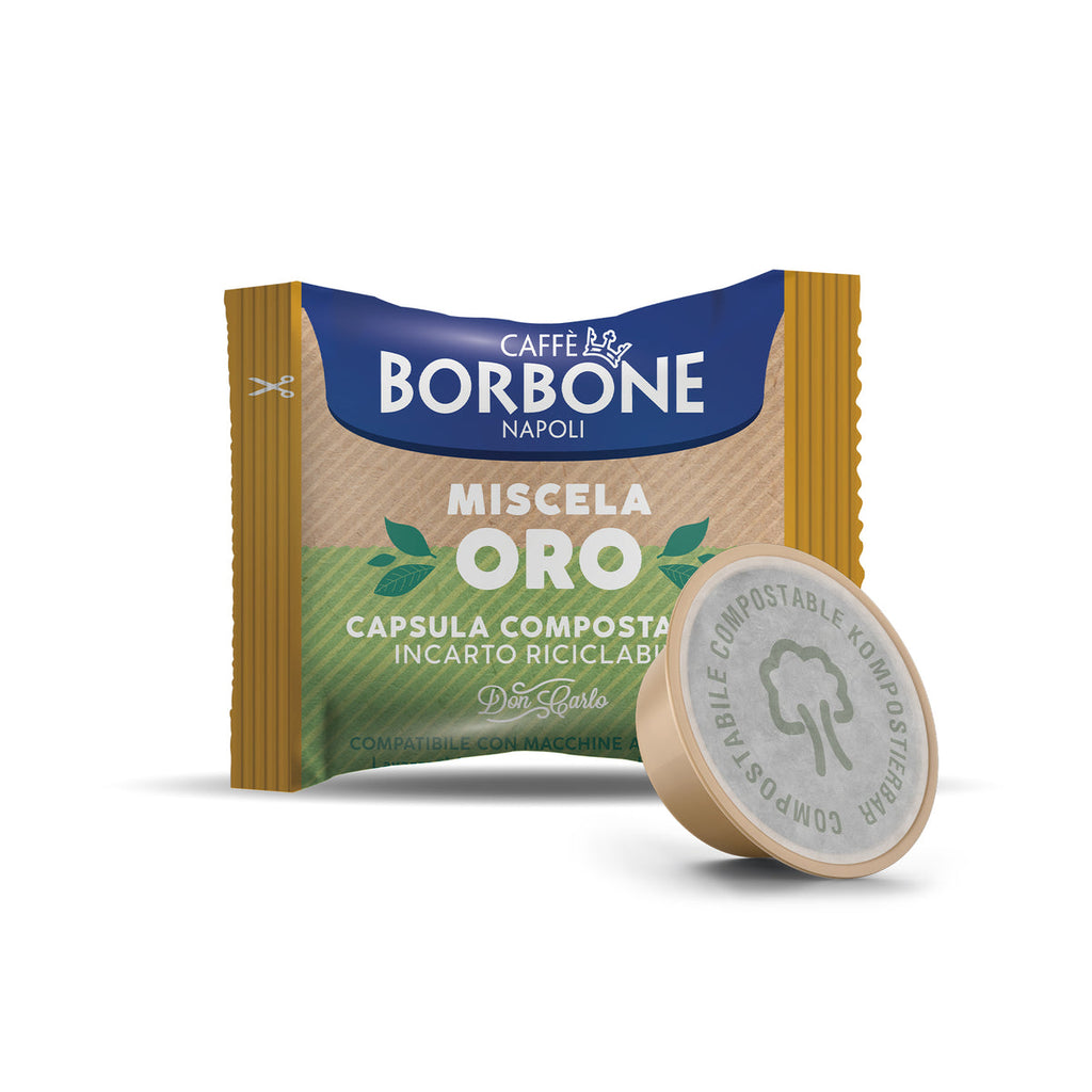 100 Capsule Borbone COMPOSTABILI e COMPATIBILI Don Carlo Miscela ORO